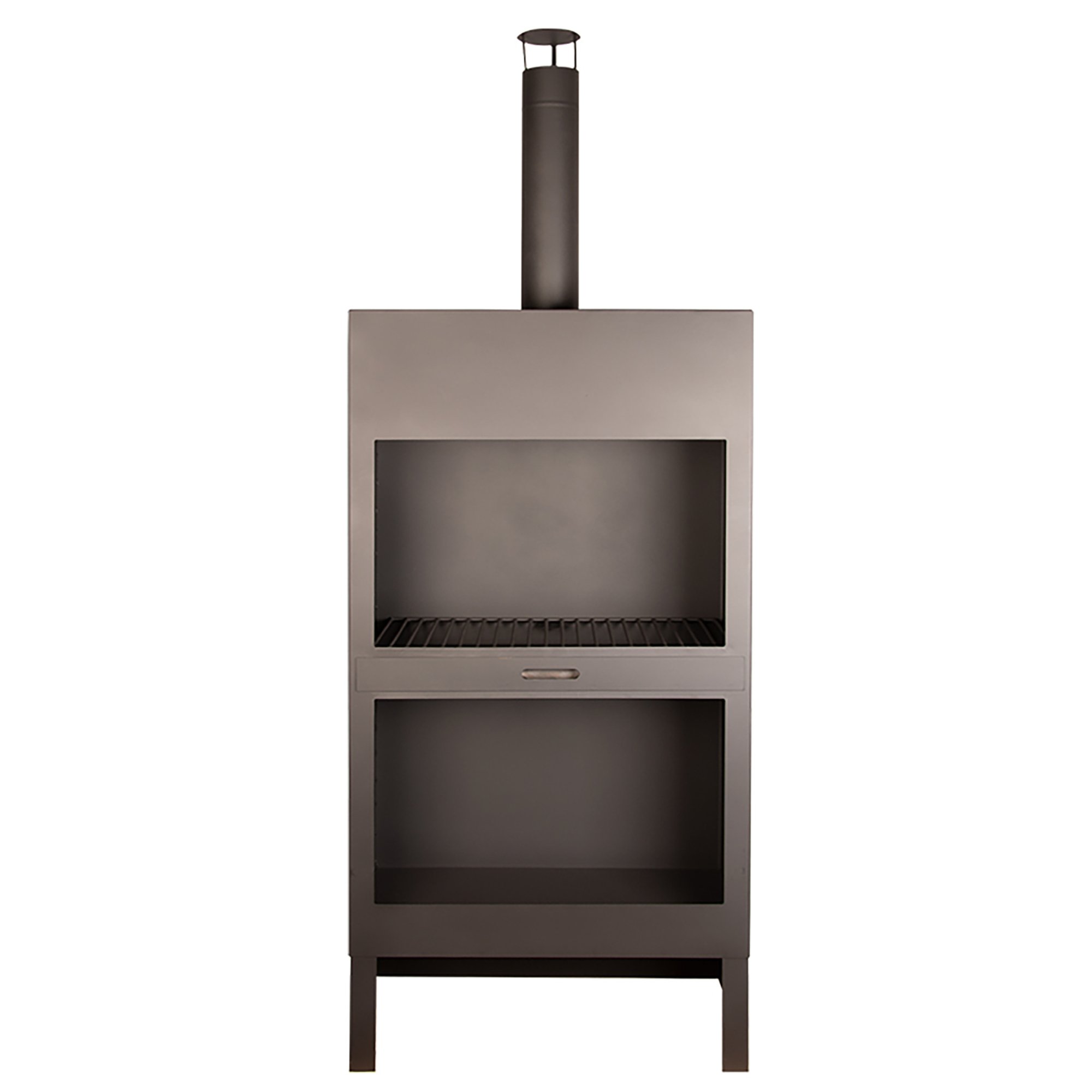 Esschert Design, Terrace Heater w/Wood Stor, Steel, Black -XL, Model# FF522